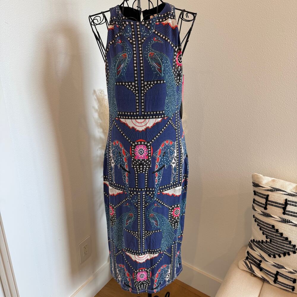 Mara Hoffman Swim Caravan Midnight Elephant Peacock Mandala Sheath Dress NWT